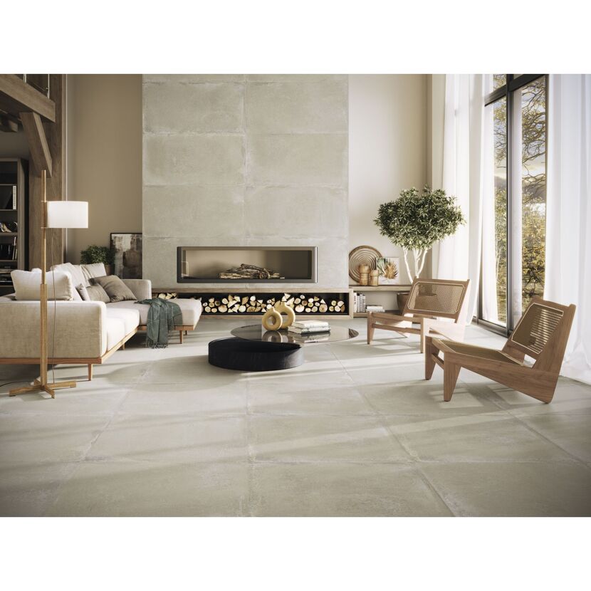 Bodenfliese 'Coolcrete' Feinsteinzeug beige 90 x 90 x 0,9 cm