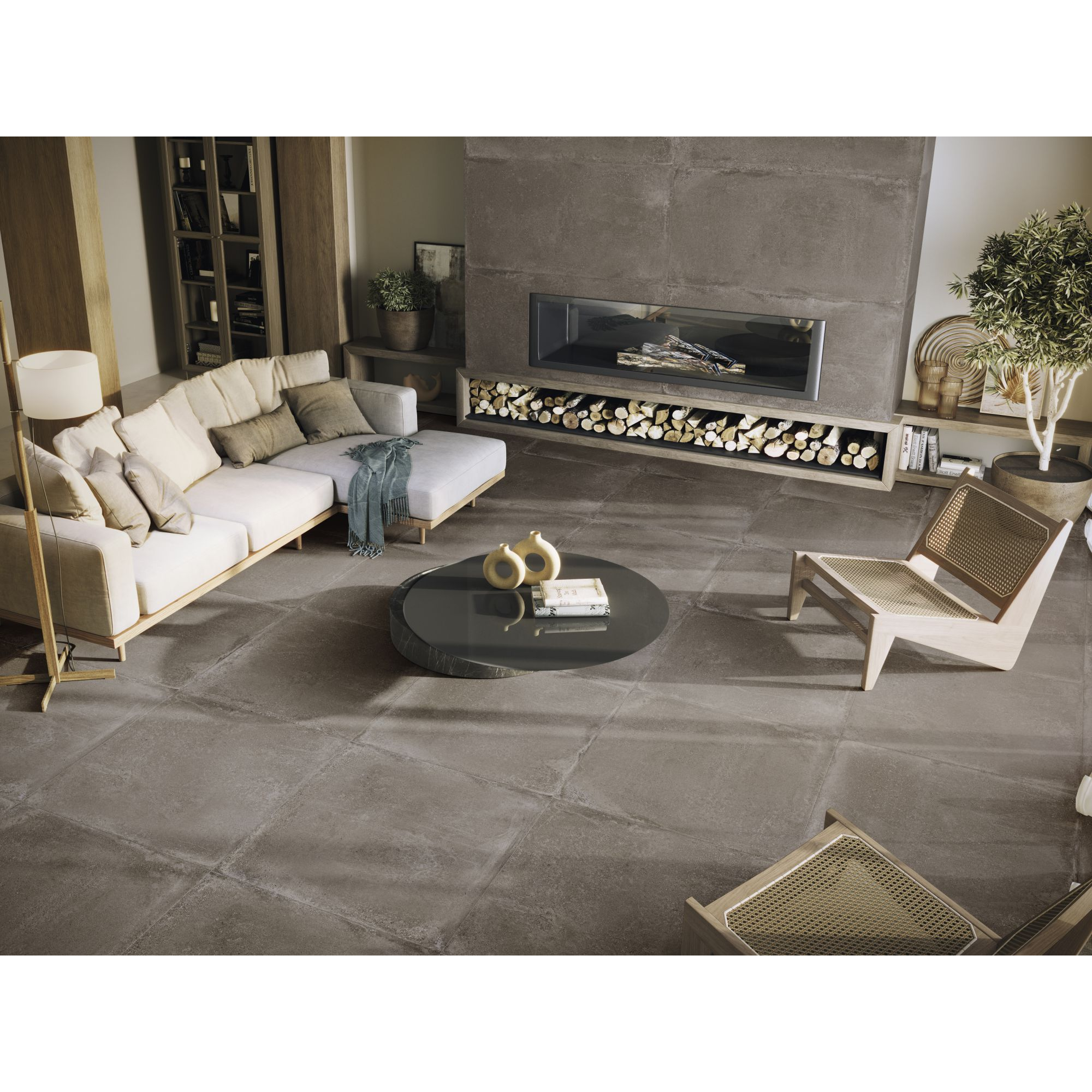 Bodenfliese 'Coolcrete' Feinsteinzeug braun 90 x 90 x 0,9 cm