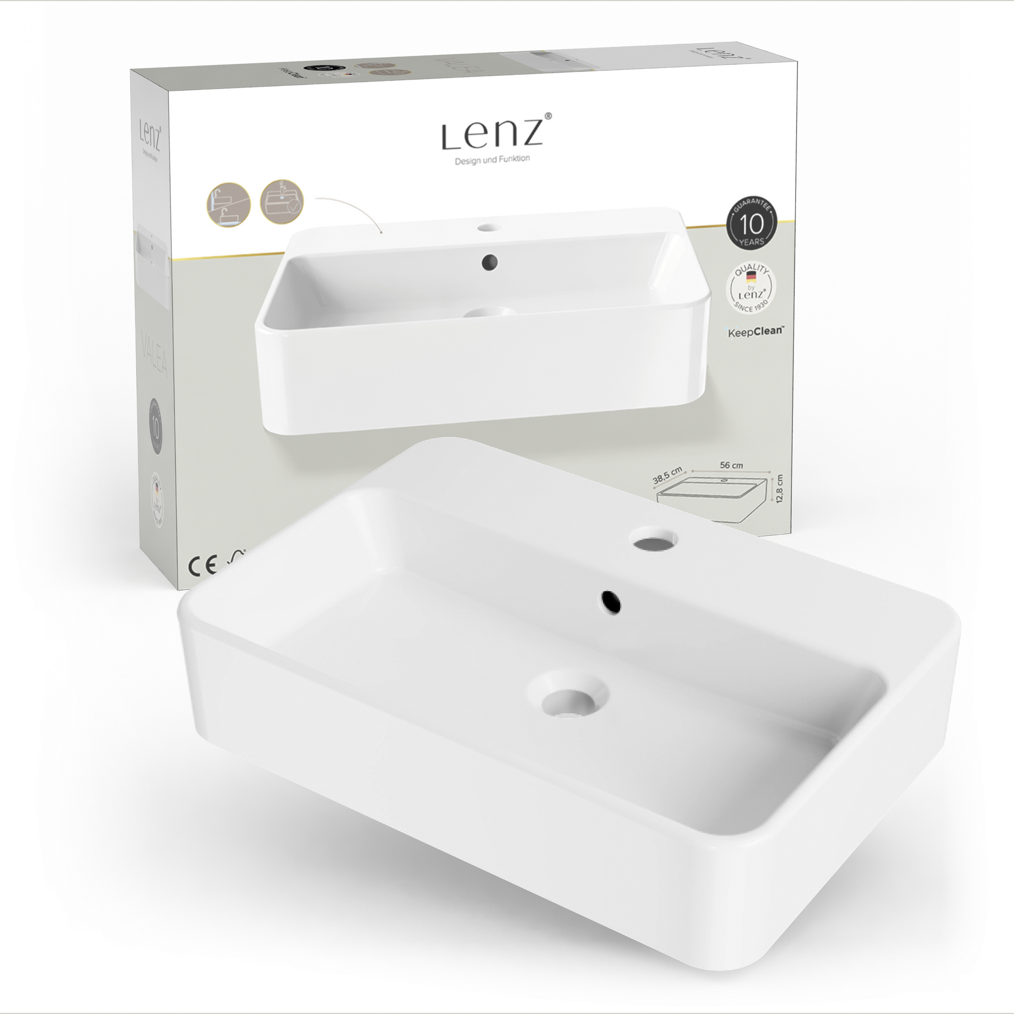 Waschtisch 'VALEA' weiß 56 x 38,5 cm