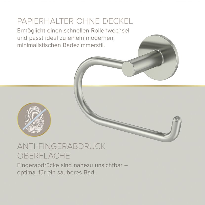 Toilettenpapierhalter 'Noa' Zink nickelfarben