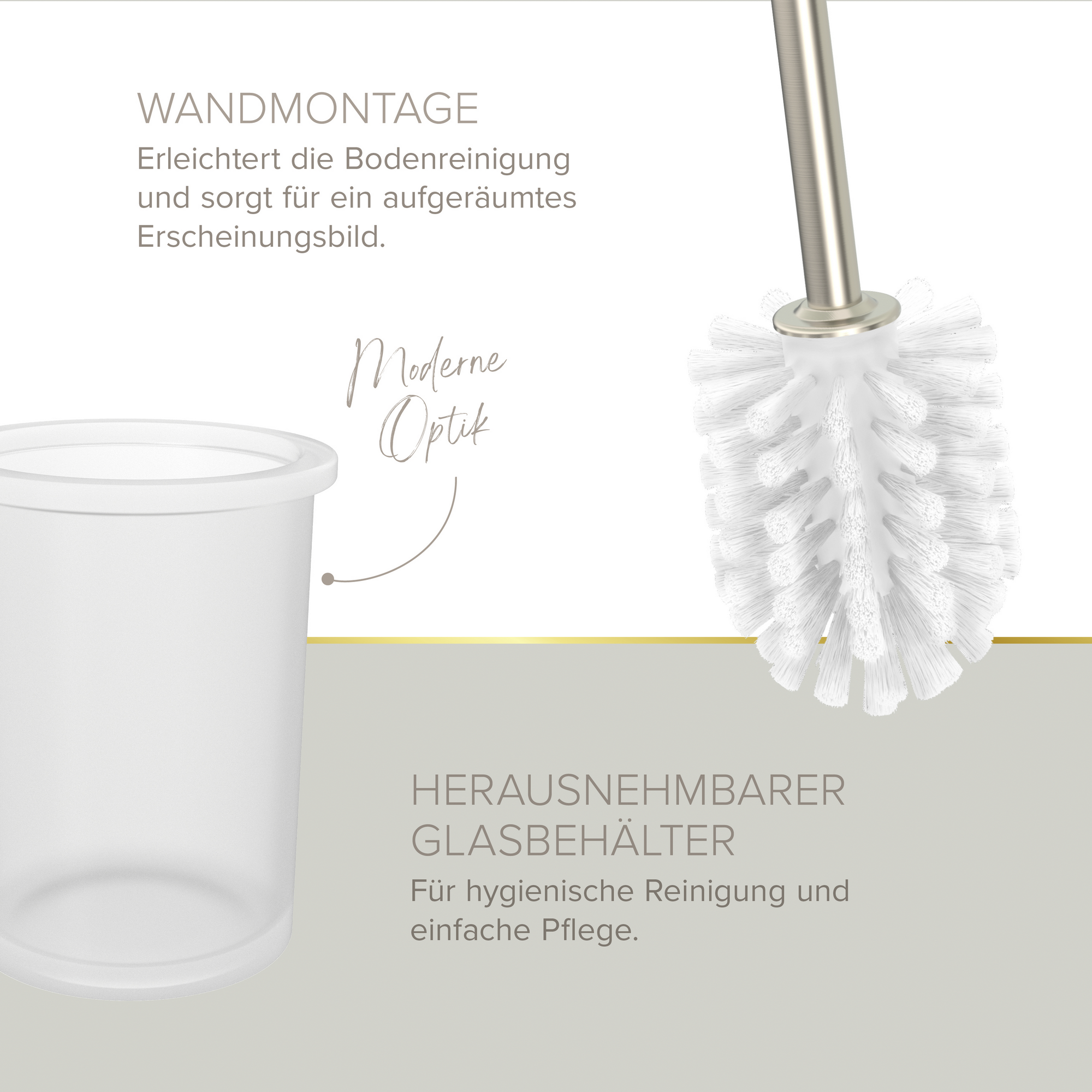 WC-Bürstengarnitur 'Noa' Zink nickelfarben