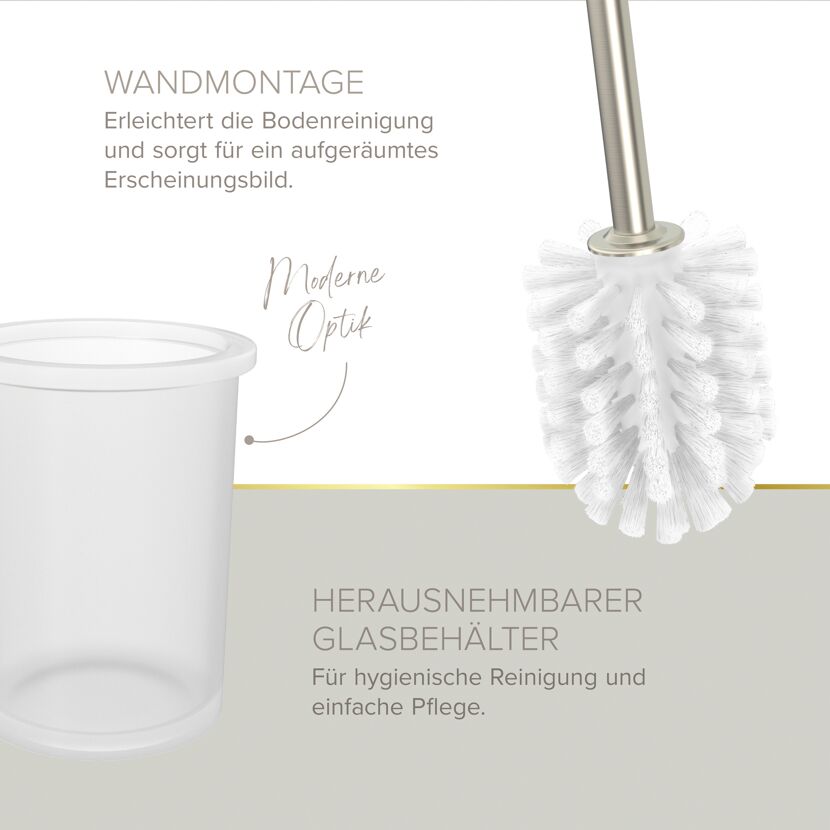 WC-Bürstengarnitur 'Noa' Zink nickelfarben