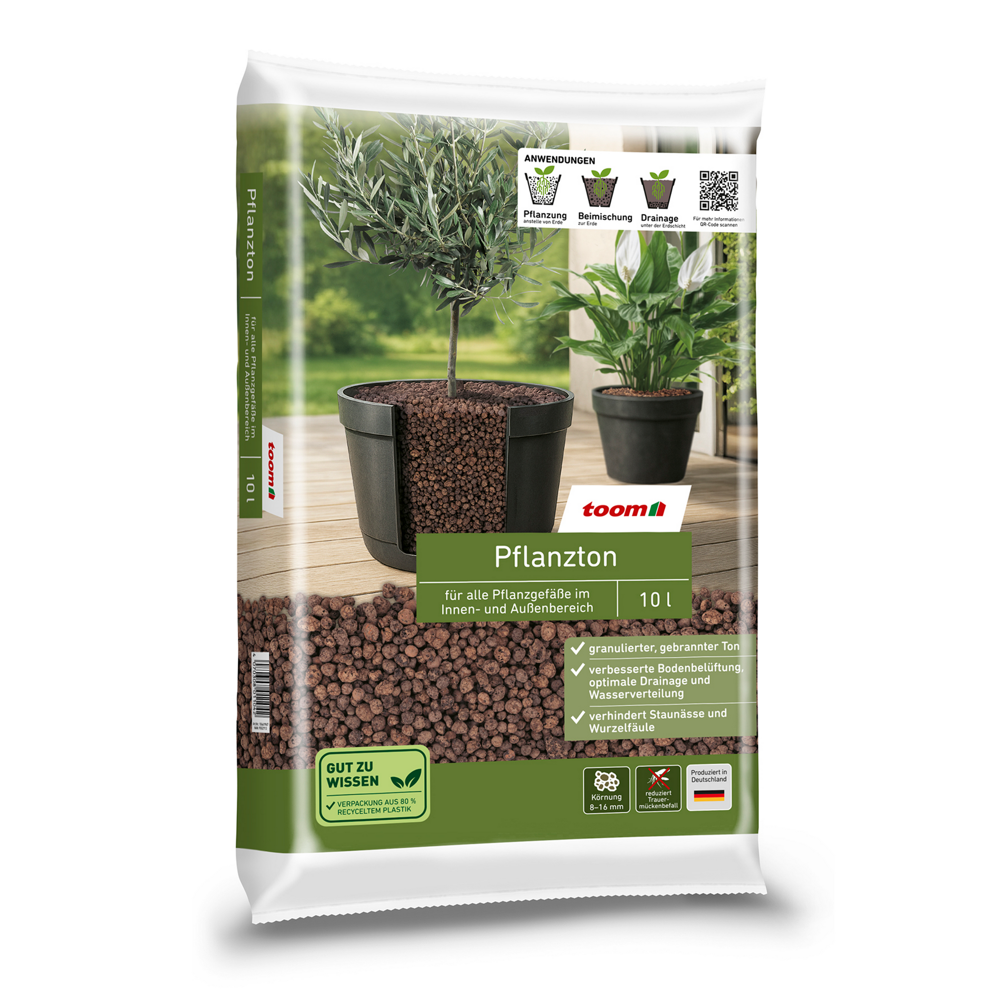 Pflanzton 8-16 mm granulierter, gebrannter Ton 10 l