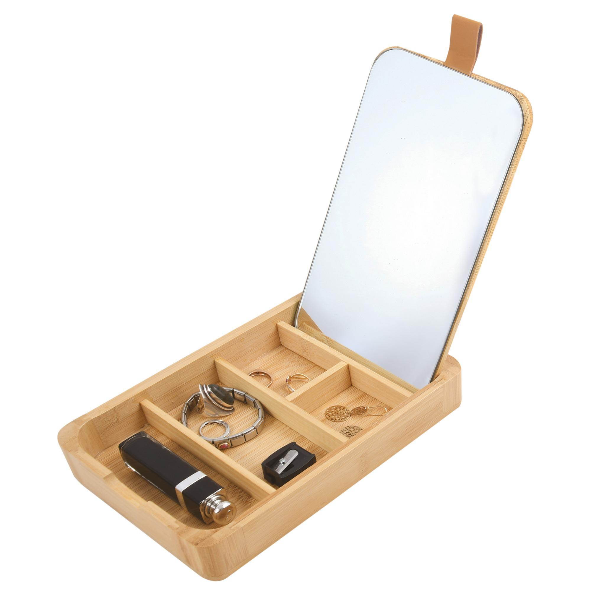 Schmuckkästchen Bambus 14 x 3,3 x 24 cm mit Spiegel