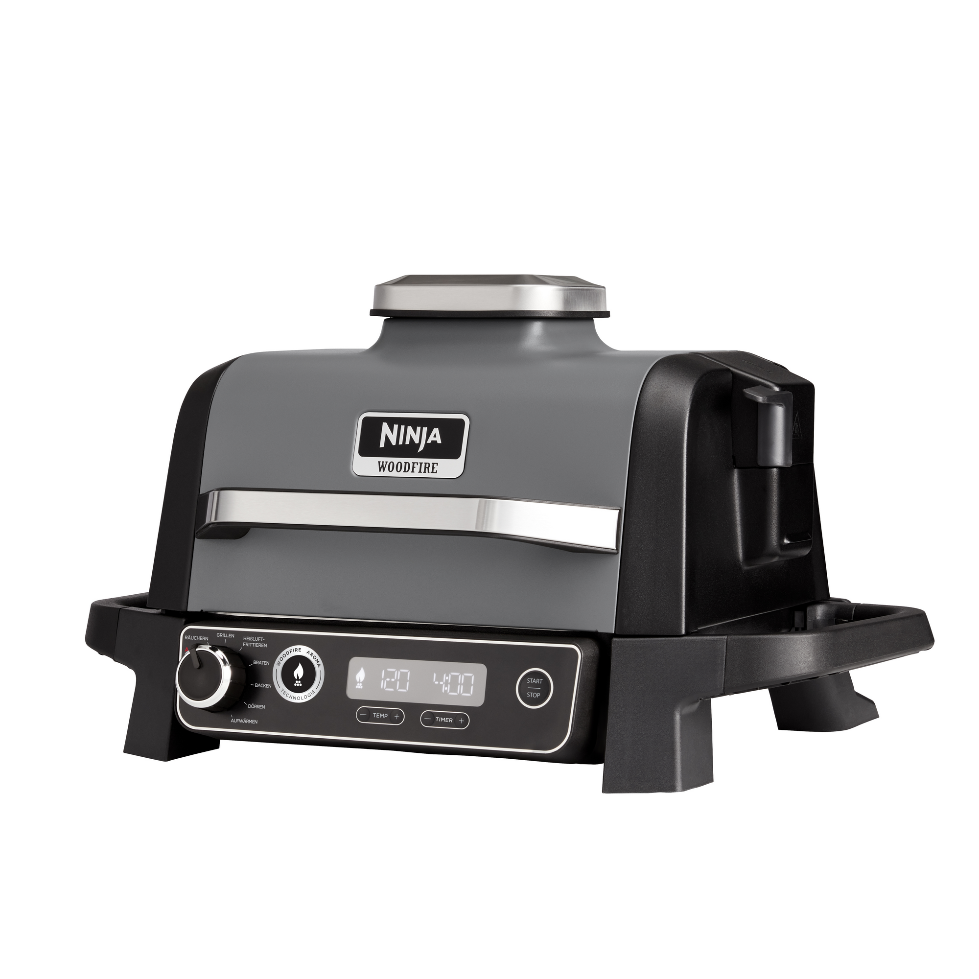 Elektro-Outdoor-Grill und Smoker 'Woodfire' schwarz 2400 W 46 x 34 x 46 cm