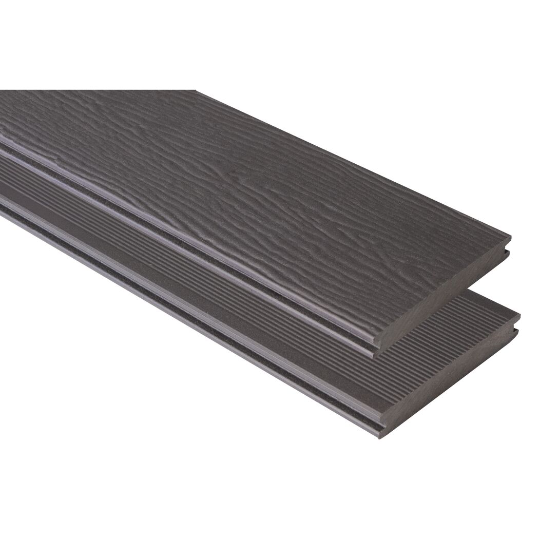 Terrassendiele 'Massiv' WPC graubraun 600 x 14,5 x 20 cm
