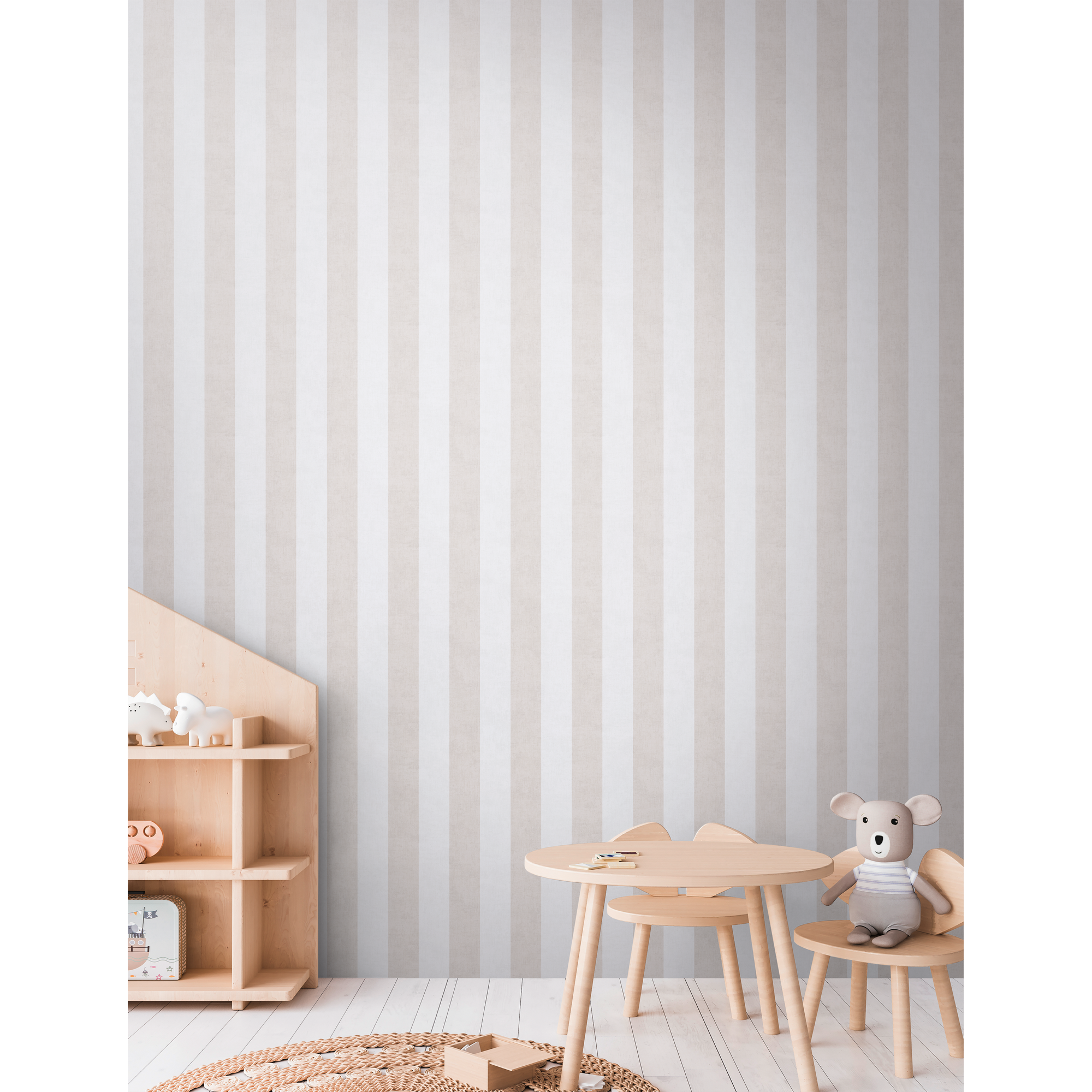 Vliestapete 'Lilly & Luis' Streifen beige 0,53 x 10,05 m