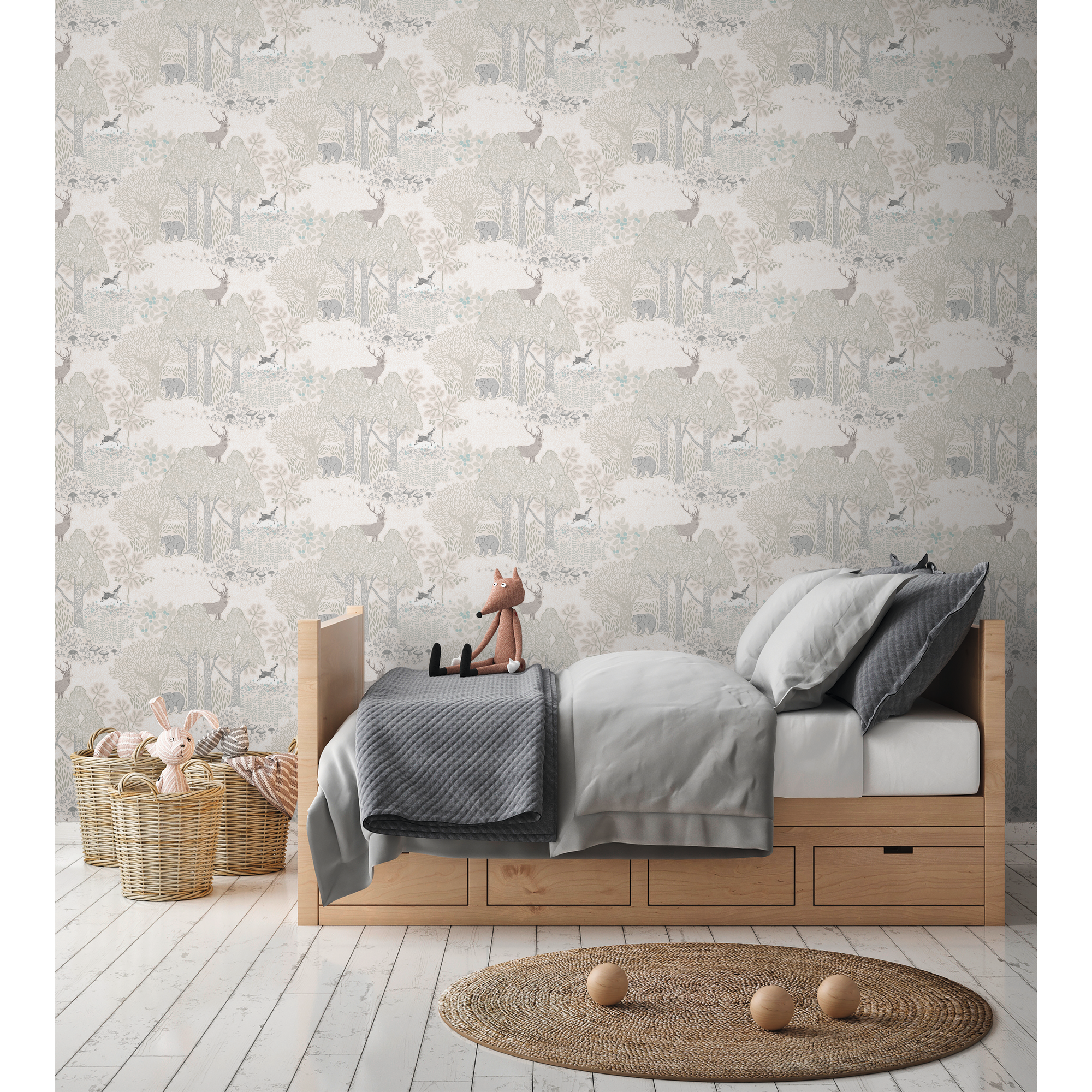 Vliestapete 'Lilly & Luis' Wald beige 0,53 x 10,05 m