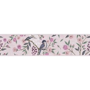 Bordüre 'Lilly & Luis' Vögel rosa 0,13 x 5 m