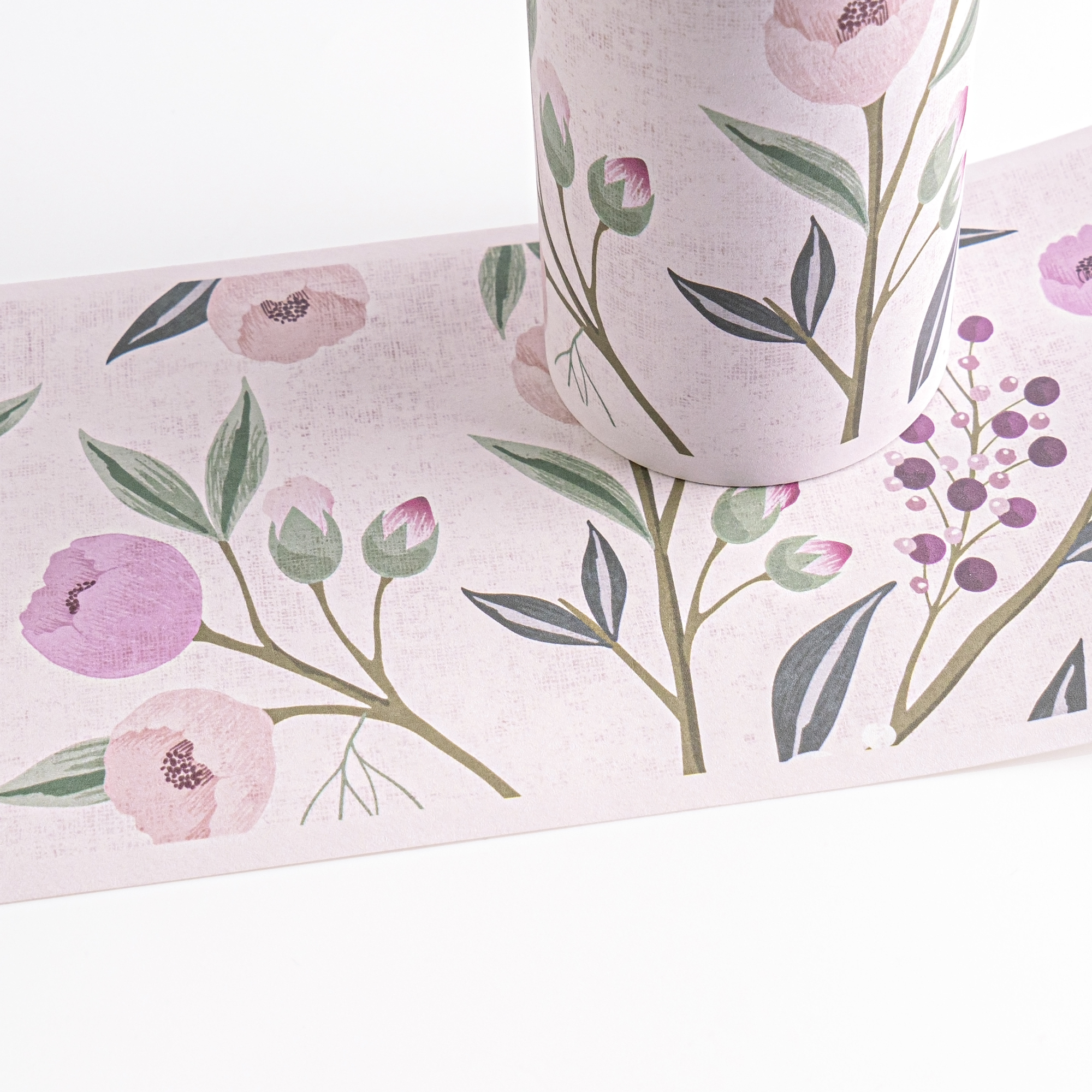 Bordüre 'Lilly & Luis' Vögel rosa 0,13 x 5 m