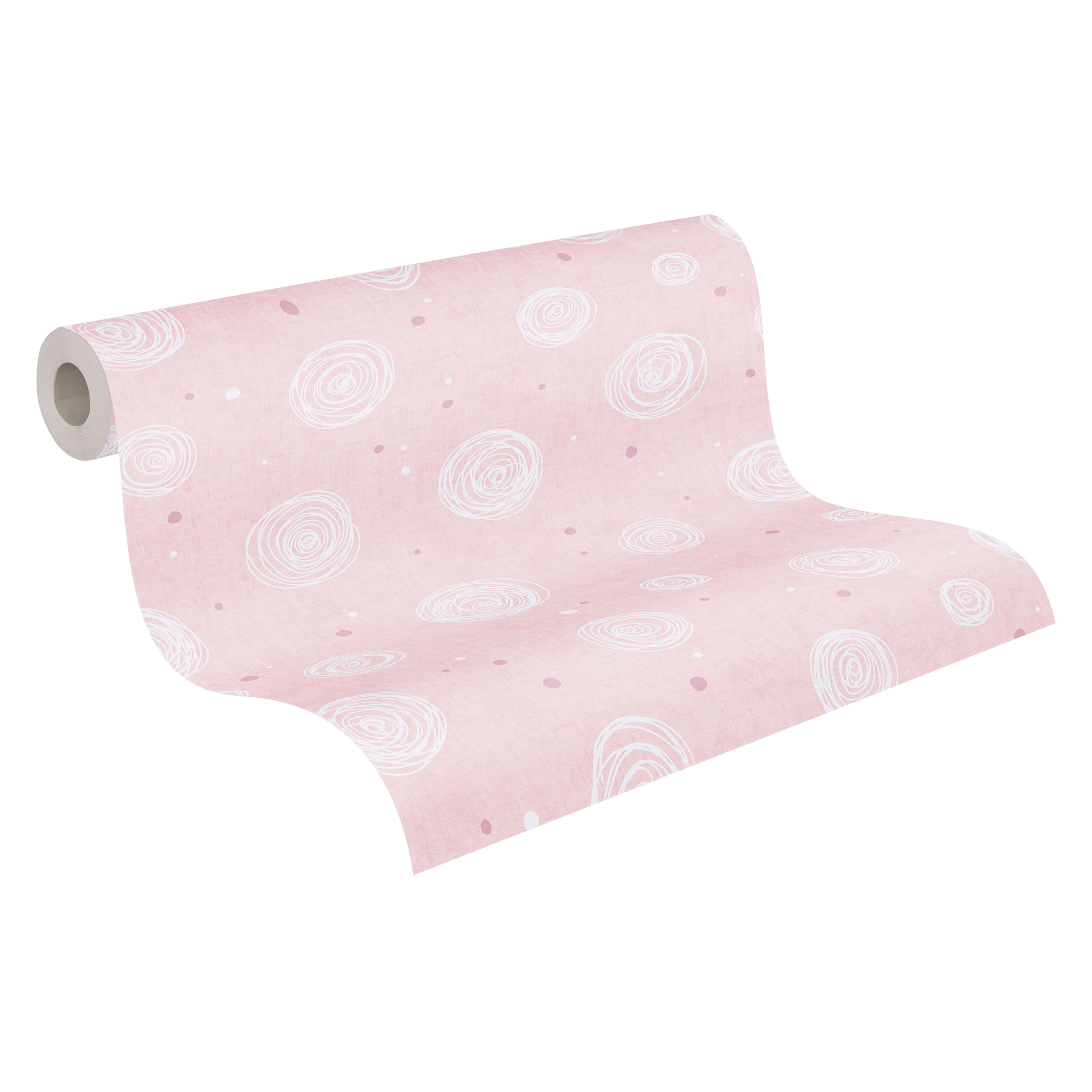 Vliestapete 'Lilly & Luis' Kreise rosa 0,53 x 10,05 m