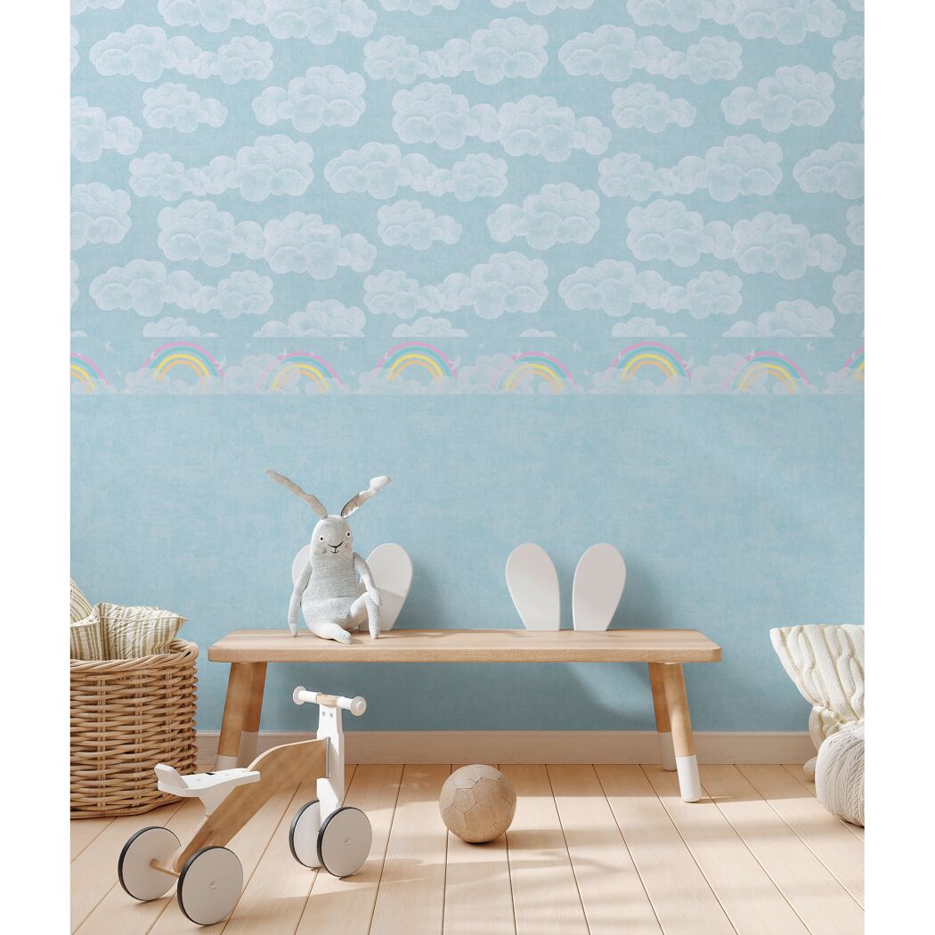 Vliestapete 'Lilly & Luis' Wolken blau 0,53 x 10,05 m
