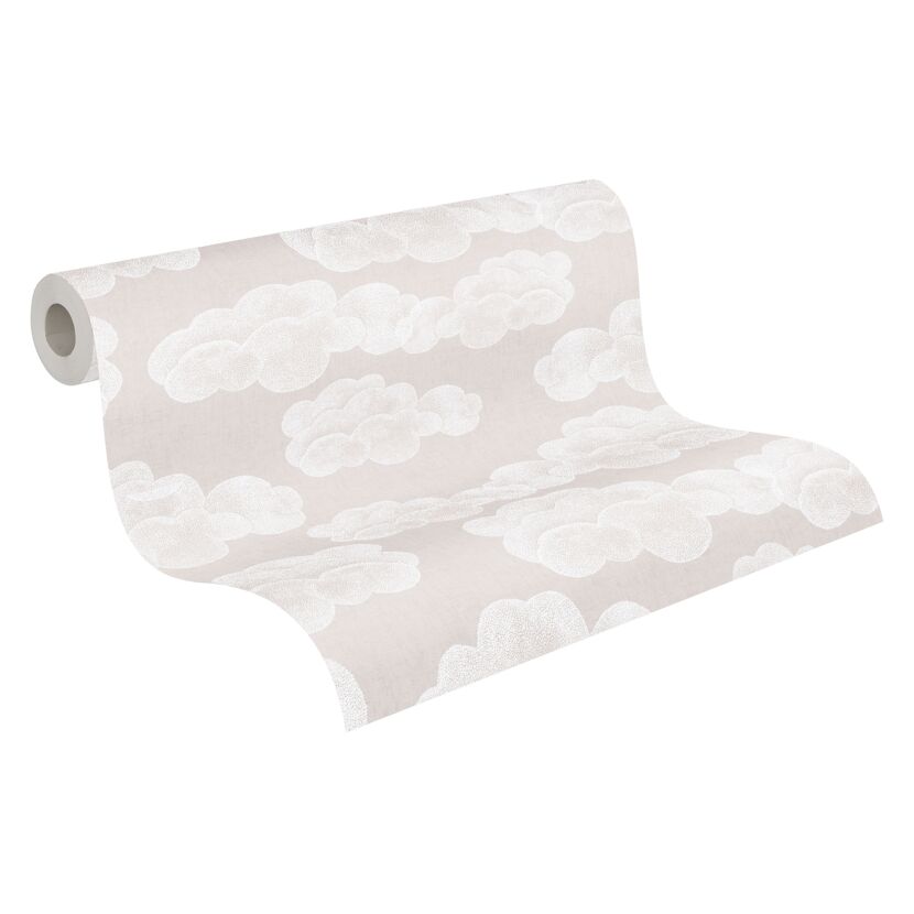 Vliestapete 'Lilly & Luis' Wolken beige 0,53 x 10,05 m