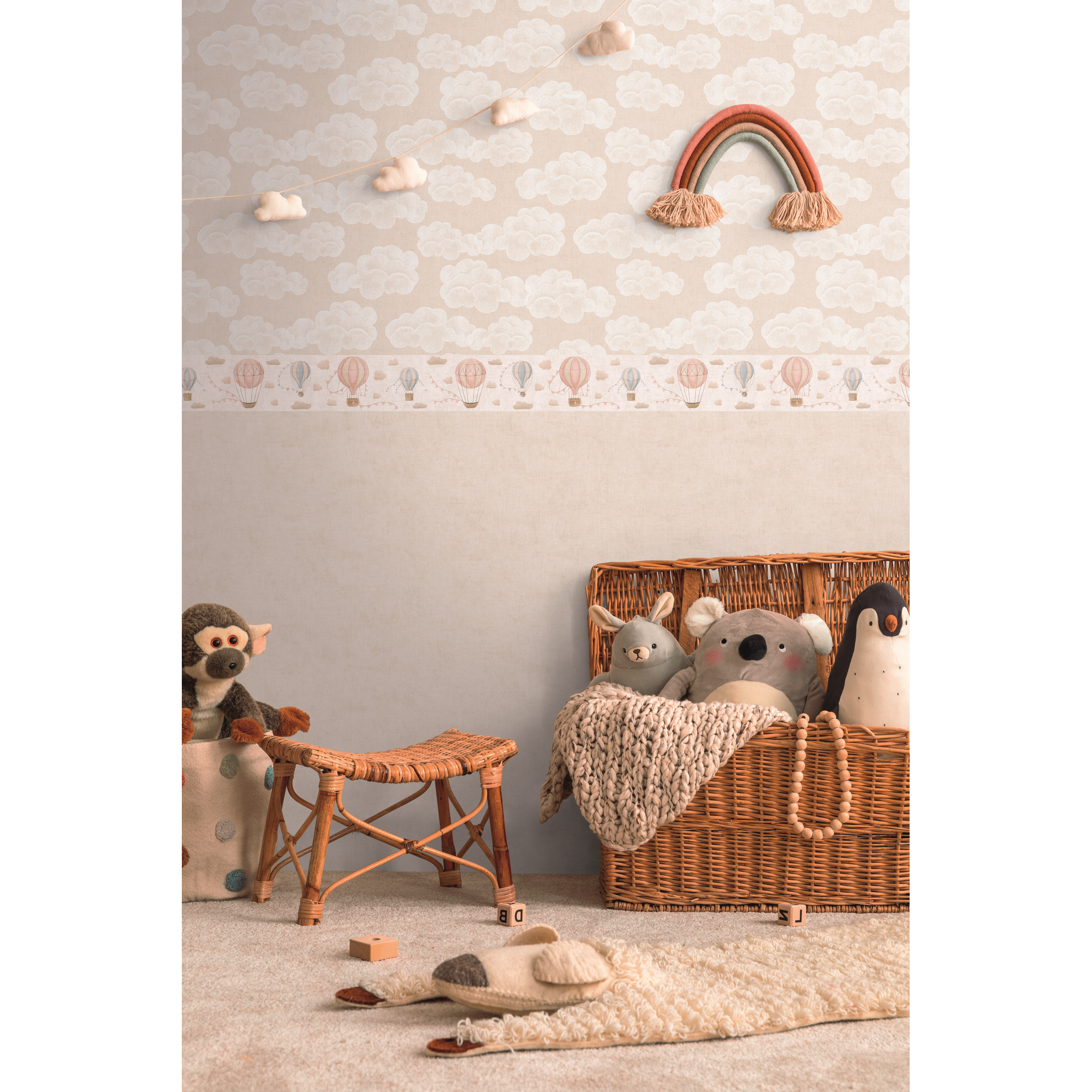 Vliestapete 'Lilly & Luis' Wolken beige 0,53 x 10,05 m