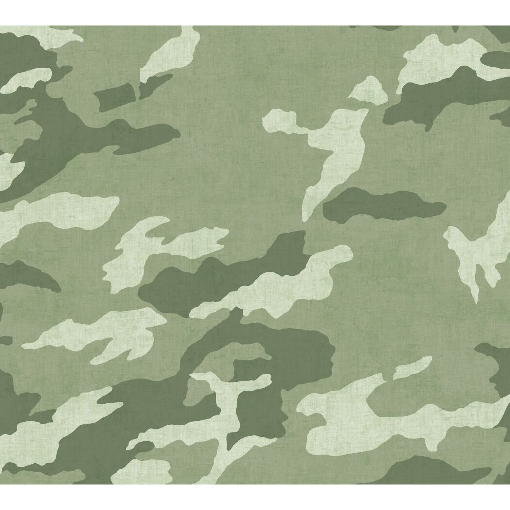 Vliestapete 'Lilly & Luis' Camouflage grün 0,53 x 10,05 m