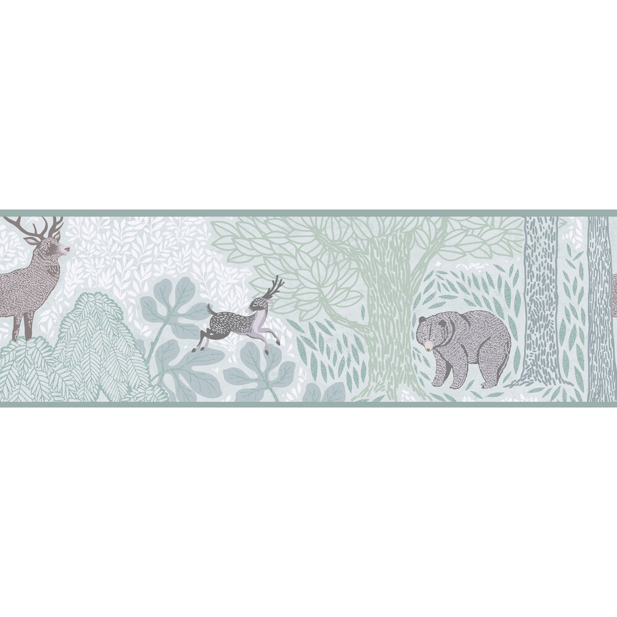 Bordüre 'Lilly & Luis' Wald grün 0,13 x 5 m