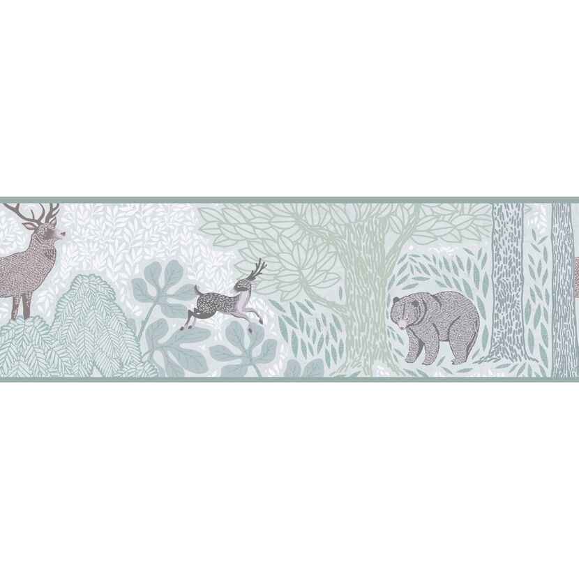Bordüre 'Lilly & Luis' Wald grün 0,13 x 5 m