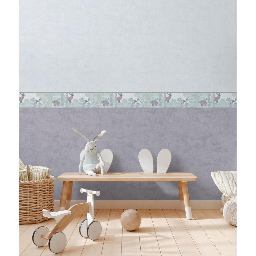 Bordüre 'Lilly & Luis' Wald grün 0,13 x 5 m