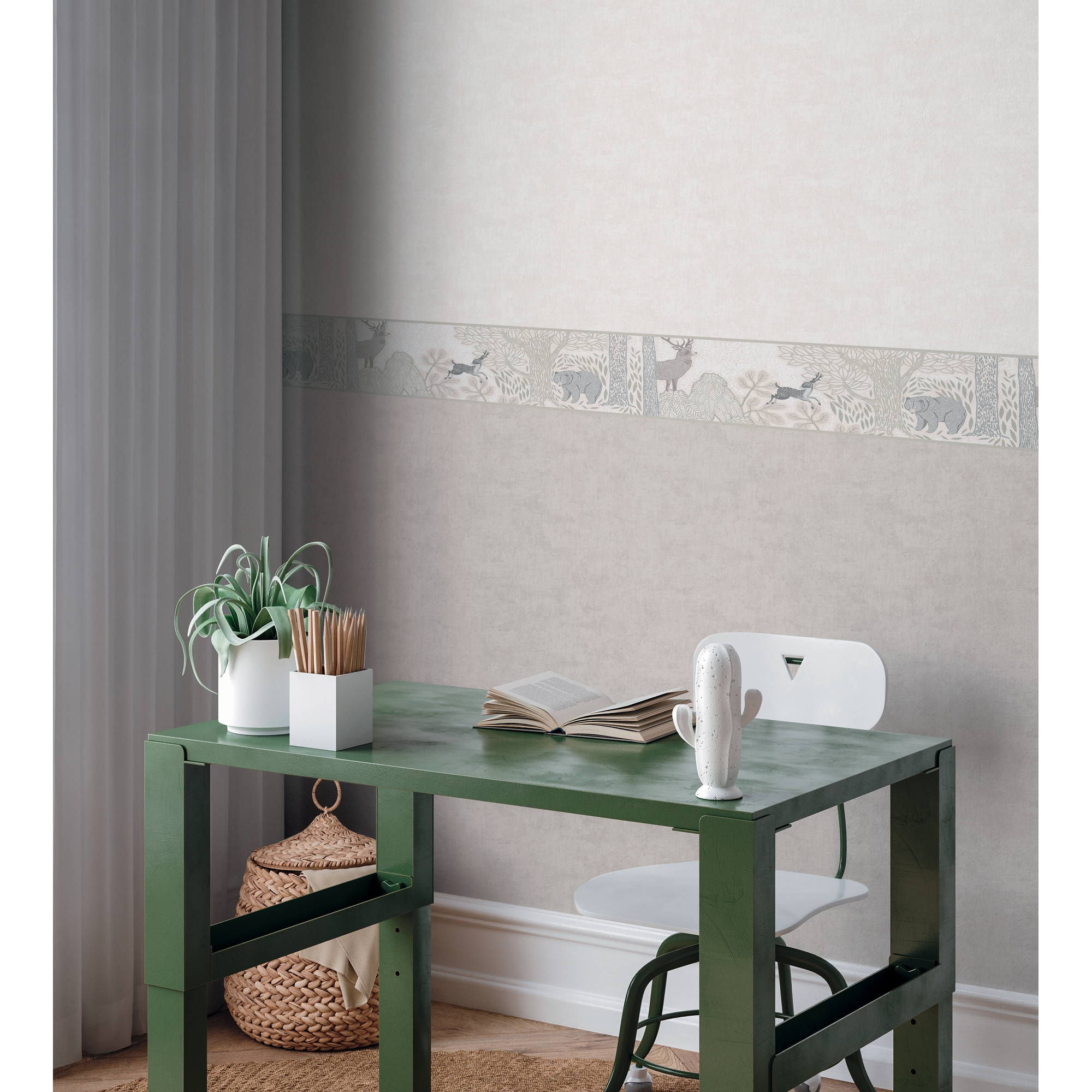 Bordüre 'Lilly & Luis' Wald beige 0,13 x 5 m