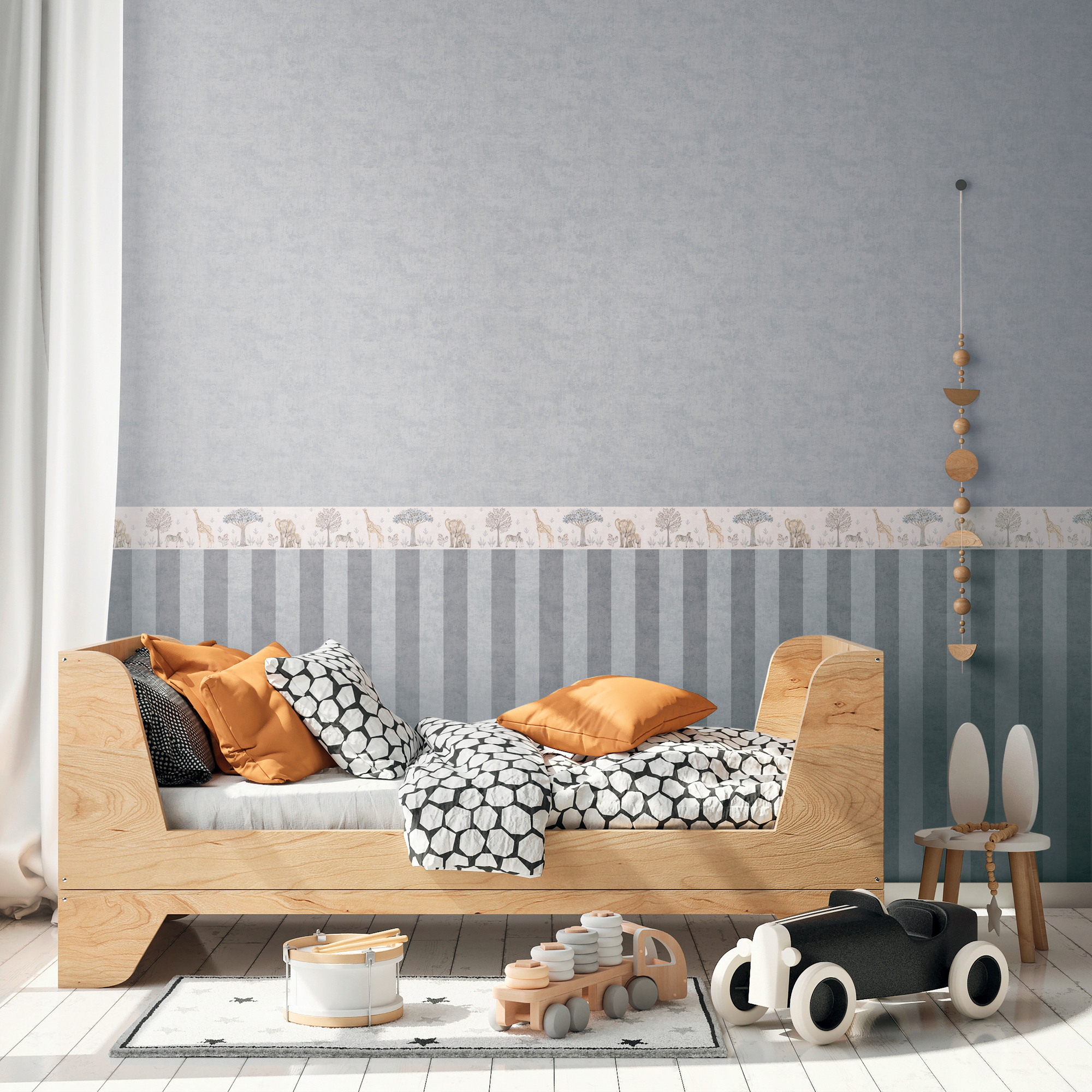 Bordüre 'Lilly & Luis' Tiere beige 0,13 x 5 m