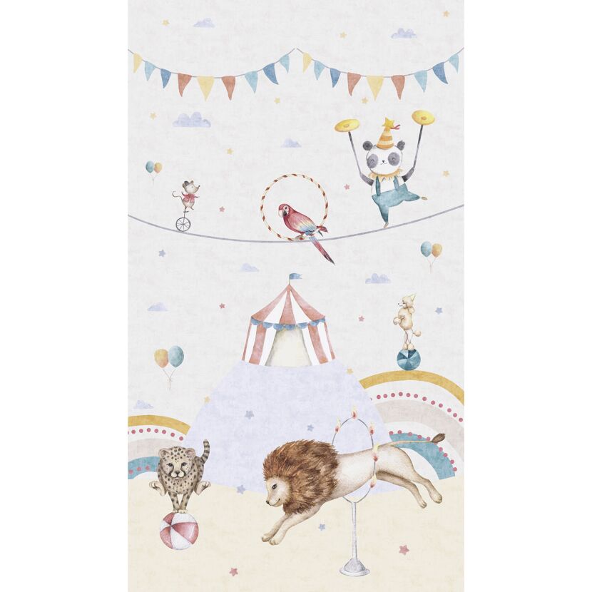 Vliestapete 'Lilly & Luis' Zirkus bunt 3-teilig 1,59 x 2,8 m
