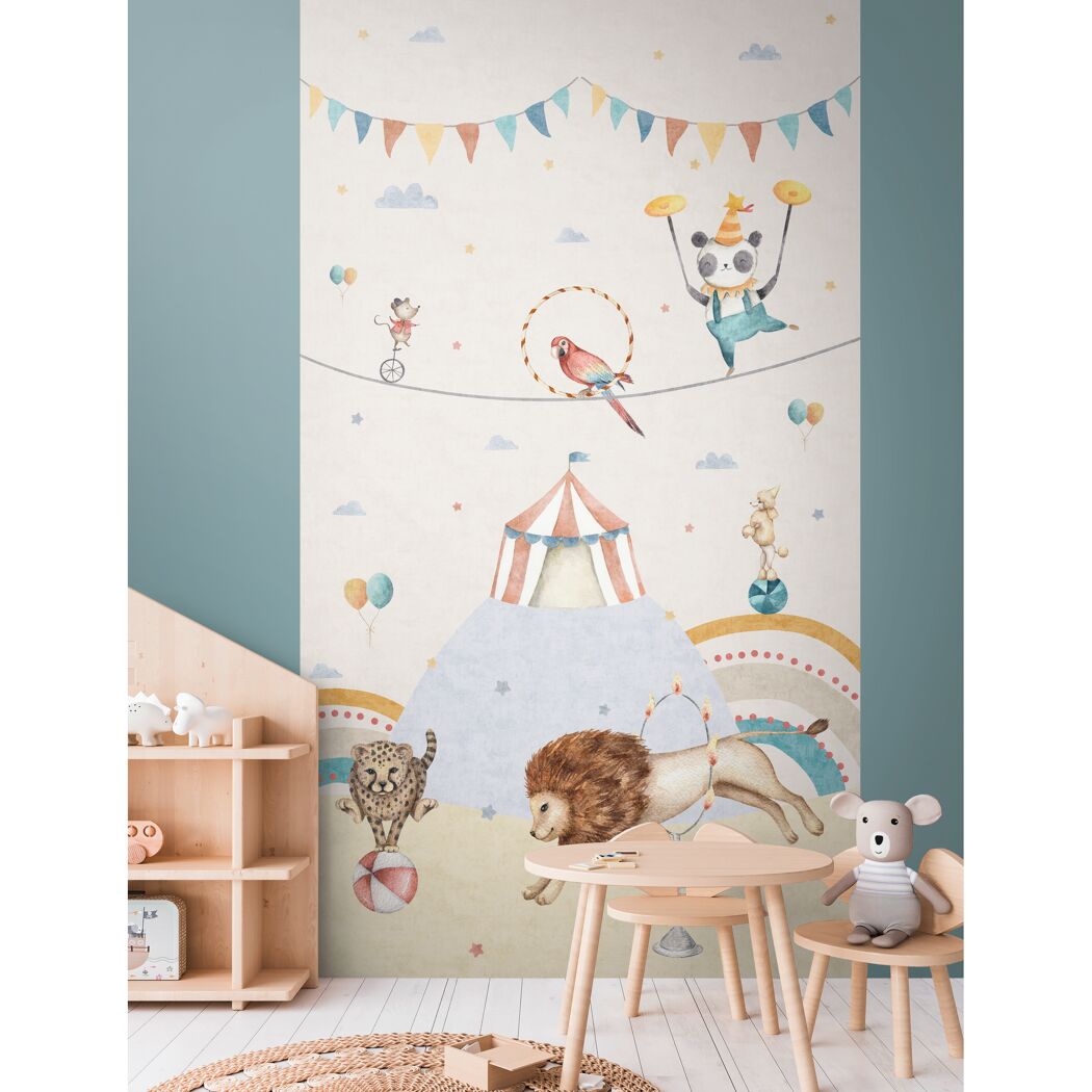 Vliestapete 'Lilly & Luis' Zirkus bunt 3-teilig 1,59 x 2,8 m