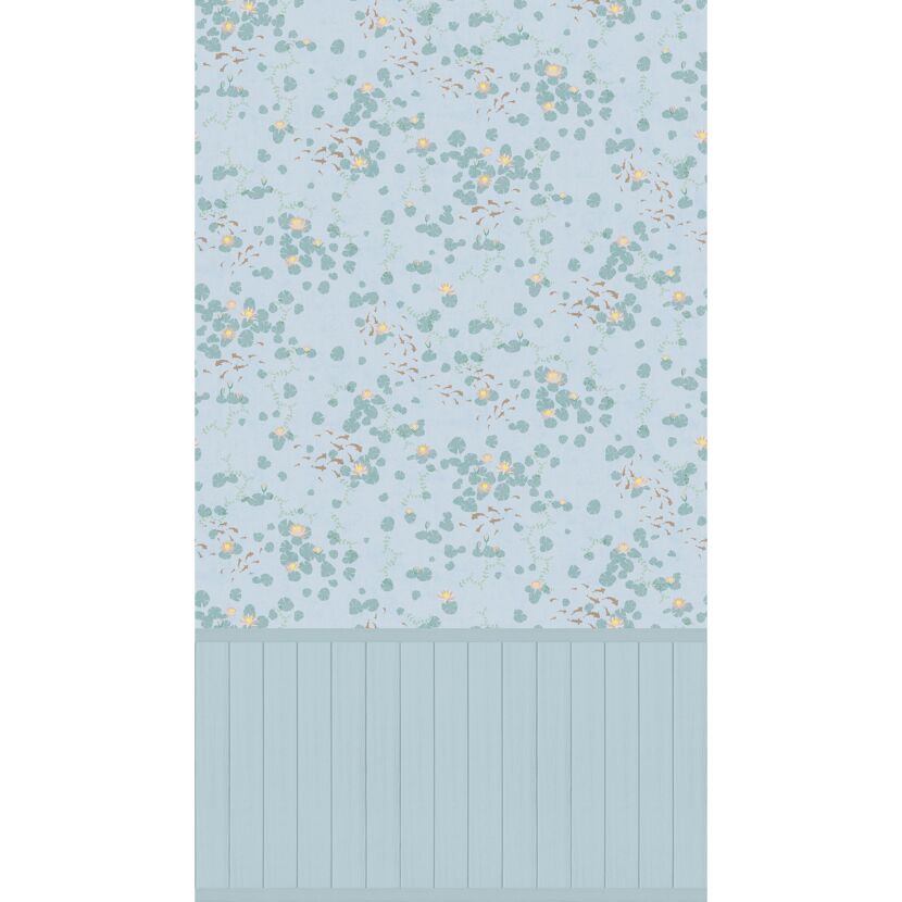 Vliestapete 'Lilly & Luis' Seerosen blau 3-teilig 1,59 x 2,8 m
