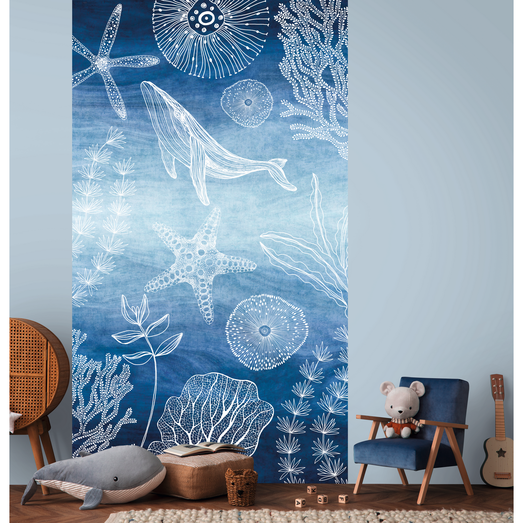 Vliestapete 'Lilly & Luis' Meer blau 3-teilig 1,59 x 2,8 m