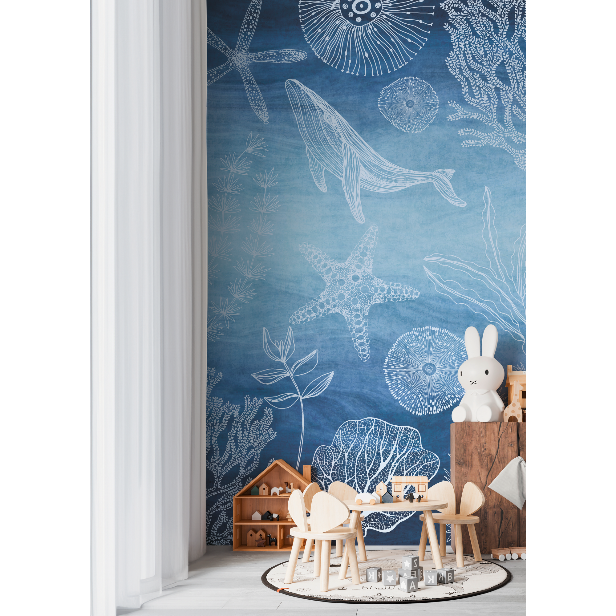 Vliestapete 'Lilly & Luis' Meer blau 3-teilig 1,59 x 2,8 m