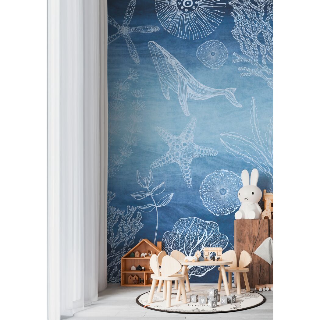 Vliestapete 'Lilly & Luis' Meer blau 3-teilig 1,59 x 2,8 m