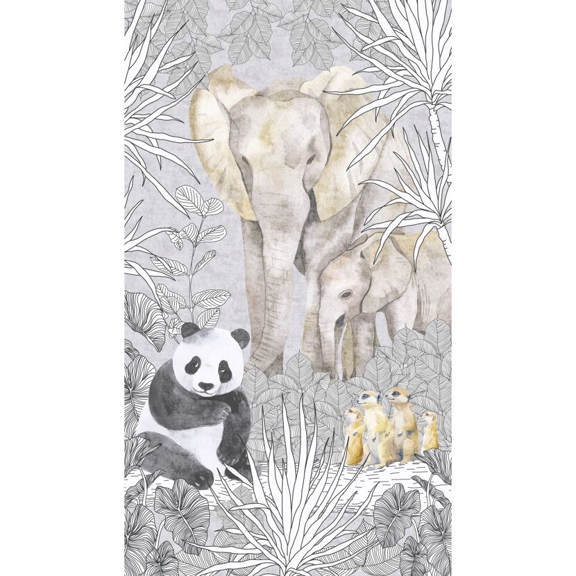 Vliestapete 'Lilly & Luis' Safari beige 3-teilig 1,59 x 2,8 m