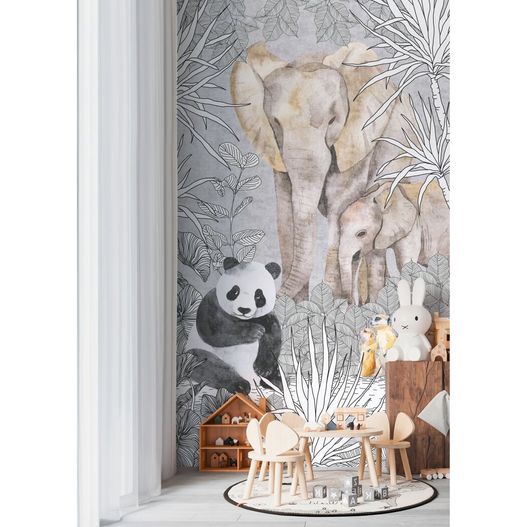 Vliestapete 'Lilly & Luis' Safari beige 3-teilig 1,59 x 2,8 m