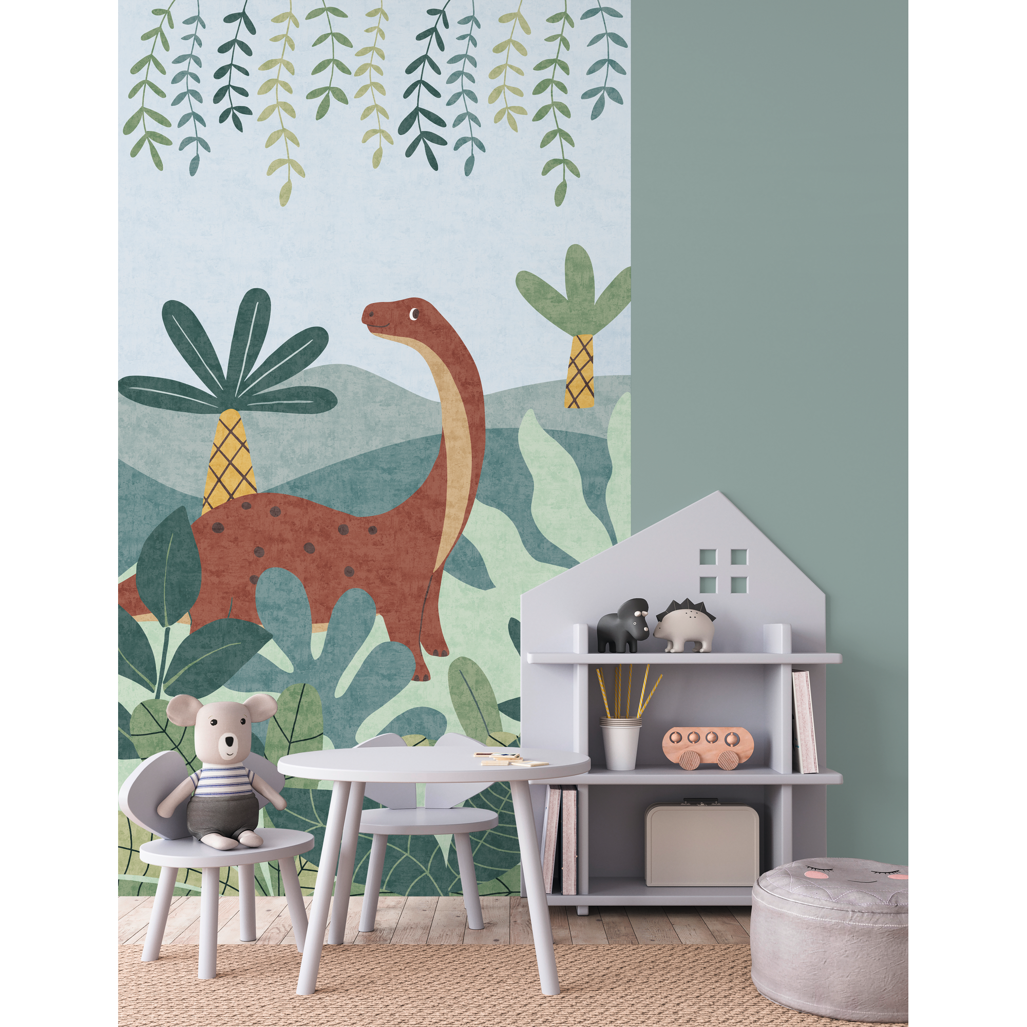 Vliestapete 'Lilly & Luis' Dino bunt 3-teilig 1,59 x 2,8 m