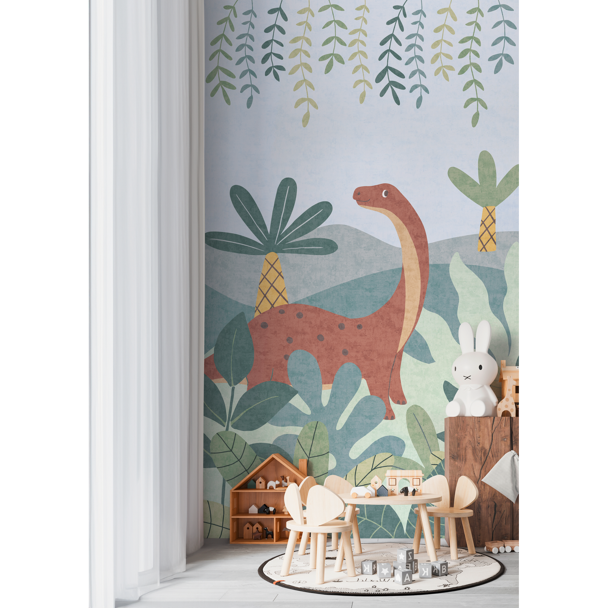 Vliestapete 'Lilly & Luis' Dino bunt 3-teilig 1,59 x 2,8 m