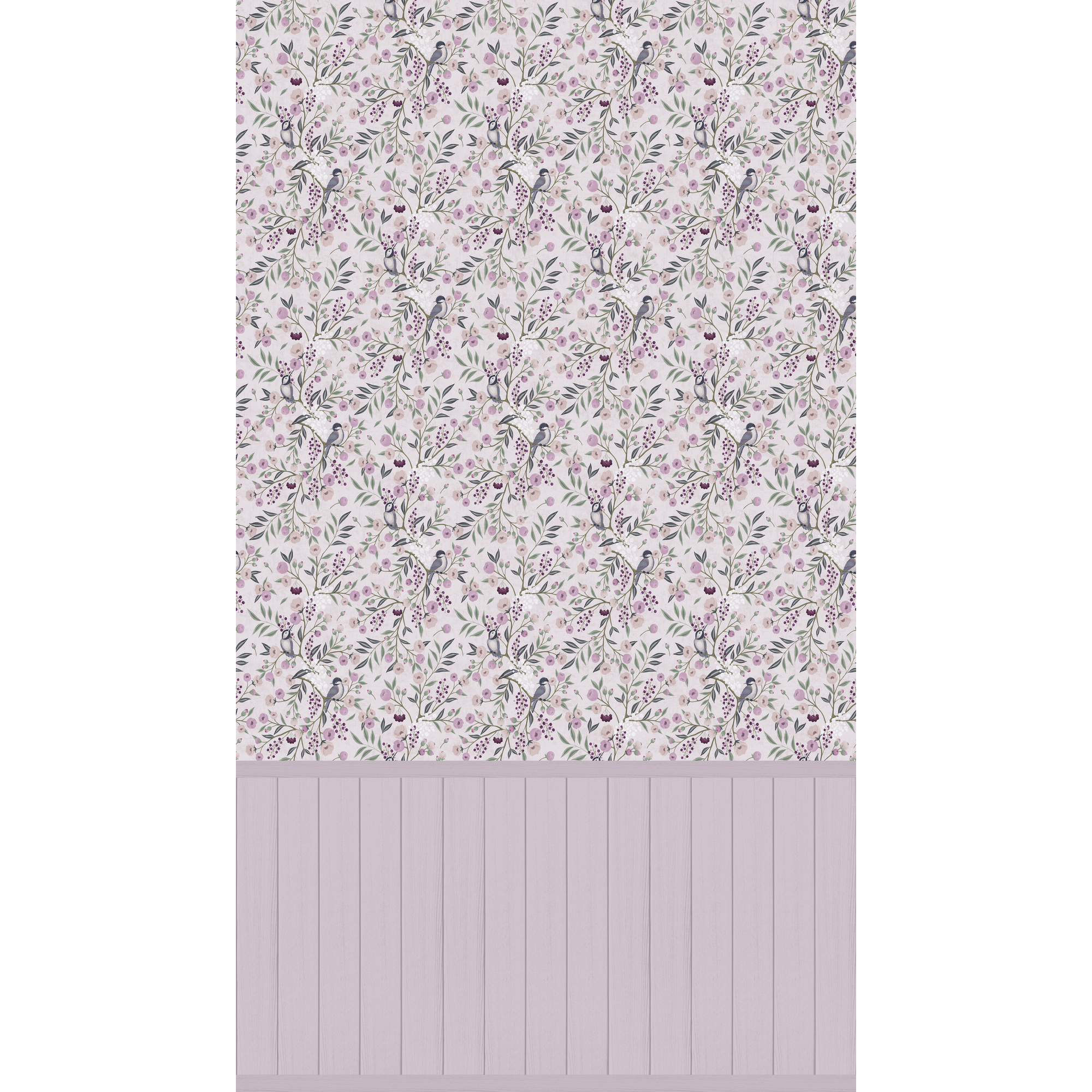 Vliestapete 'Lilly & Luis' Vögel rosa 3-teilig 1,59 x 2,8 m