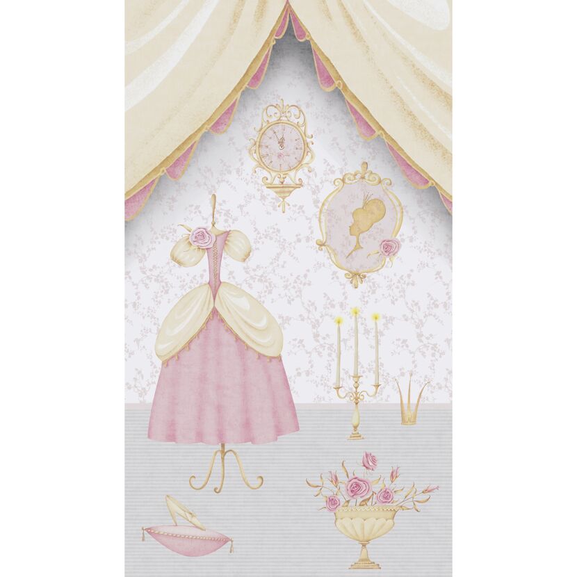 Vliestapete 'Lilly & Luis' Prinzessin rosa 3-teilig 1,59 x 2,8 m