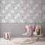 Vliestapete 'Lilly & Luis' Einhorn grau 3-teilig 1,59 x 2,8 m