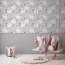 Vliestapete 'Lilly & Luis' Einhorn grau 3-teilig 1,59 x 2,8 m