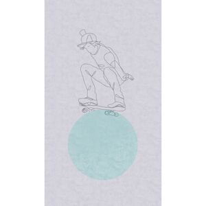 Vliestapete 'Lilly & Luis' Skater grau 3-teilig 1,59 x 2,8 m