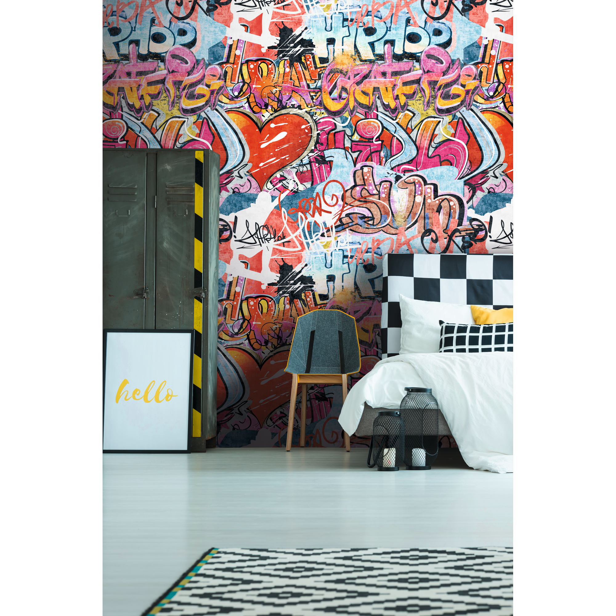 Vliestapete 'Lilly & Luis' Street Art bunt 3-teilig 1,59 x 2,8 m