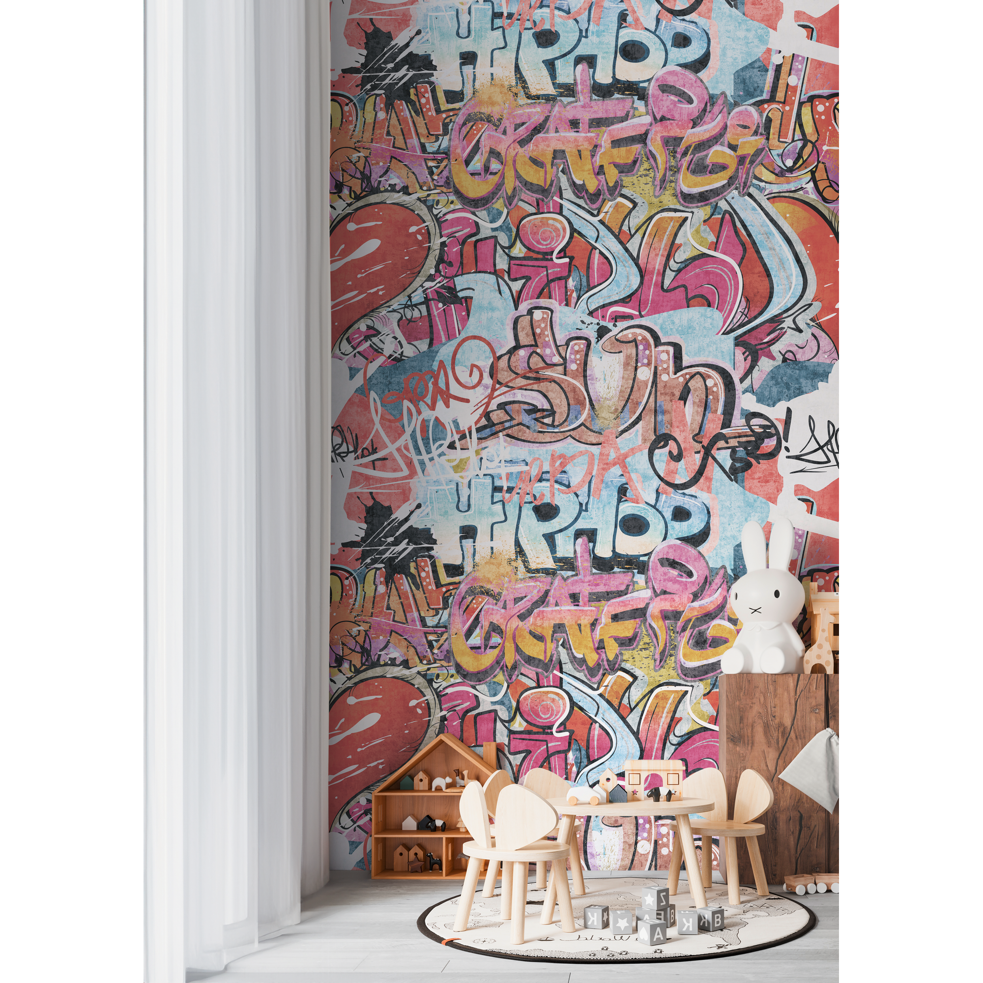 Vliestapete 'Lilly & Luis' Street Art bunt 3-teilig 1,59 x 2,8 m