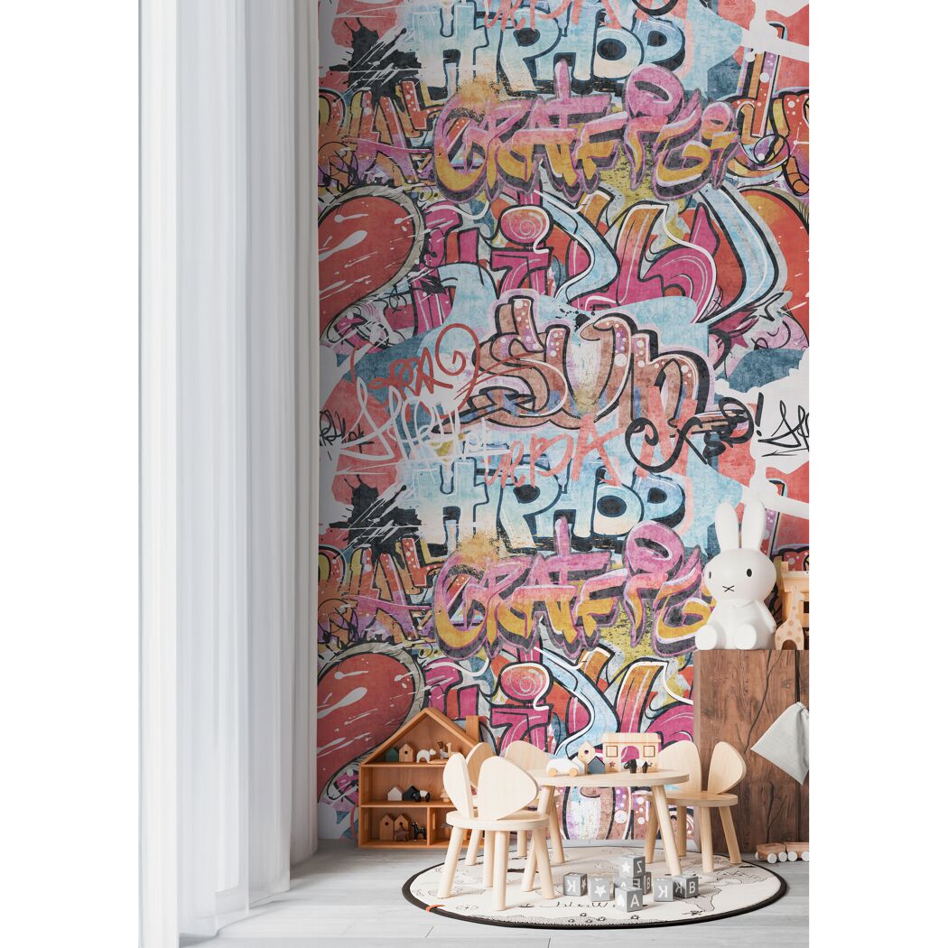 Vliestapete 'Lilly & Luis' Street Art bunt 3-teilig 1,59 x 2,8 m
