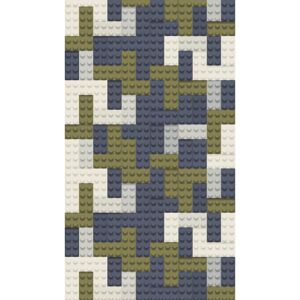Vliestapete 'Lilly & Luis' Bausteine blau 3-teilig 1,59 x 2,8 m