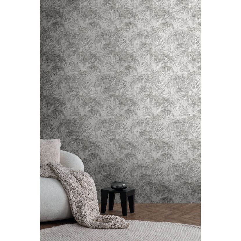 Vliestapete 'Michalsky 6' Palme grau 0,53 x 10,05 m