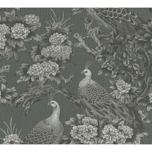 Vliestapete 'Michalsky 6' Pfau dunkelgrau 0,53 x 10,05 m