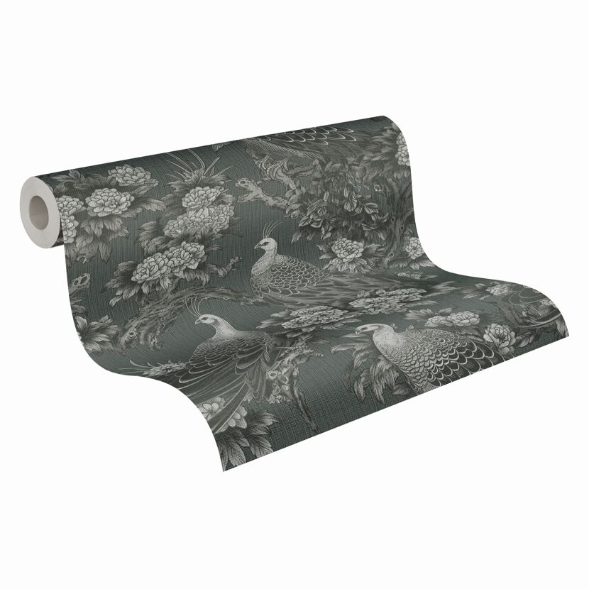 Vliestapete 'Michalsky 6' Pfau dunkelgrau 0,53 x 10,05 m