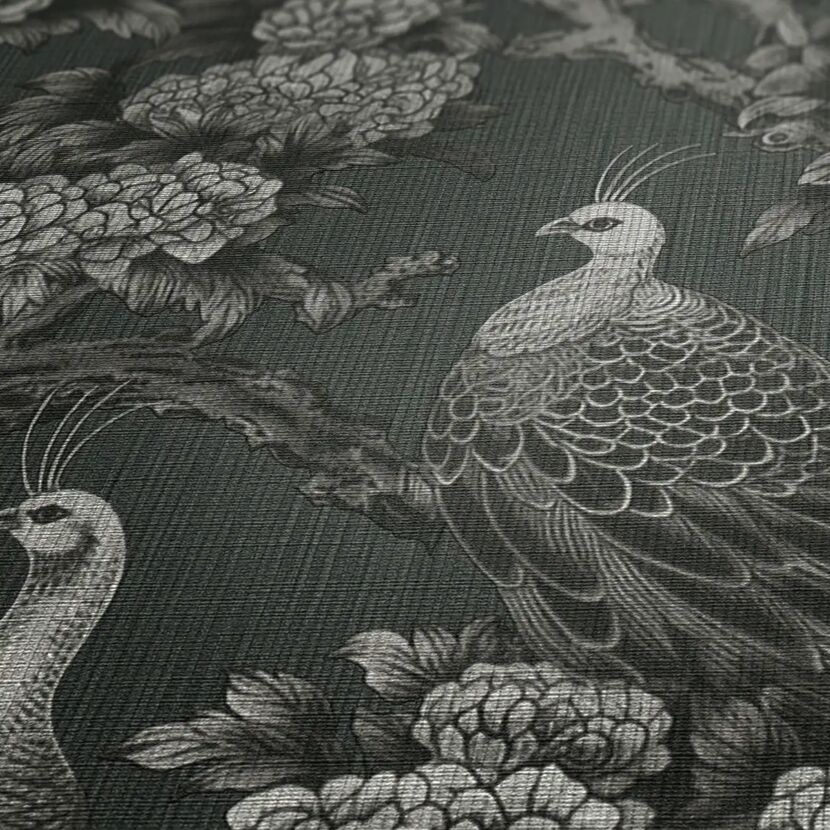 Vliestapete 'Michalsky 6' Pfau dunkelgrau 0,53 x 10,05 m