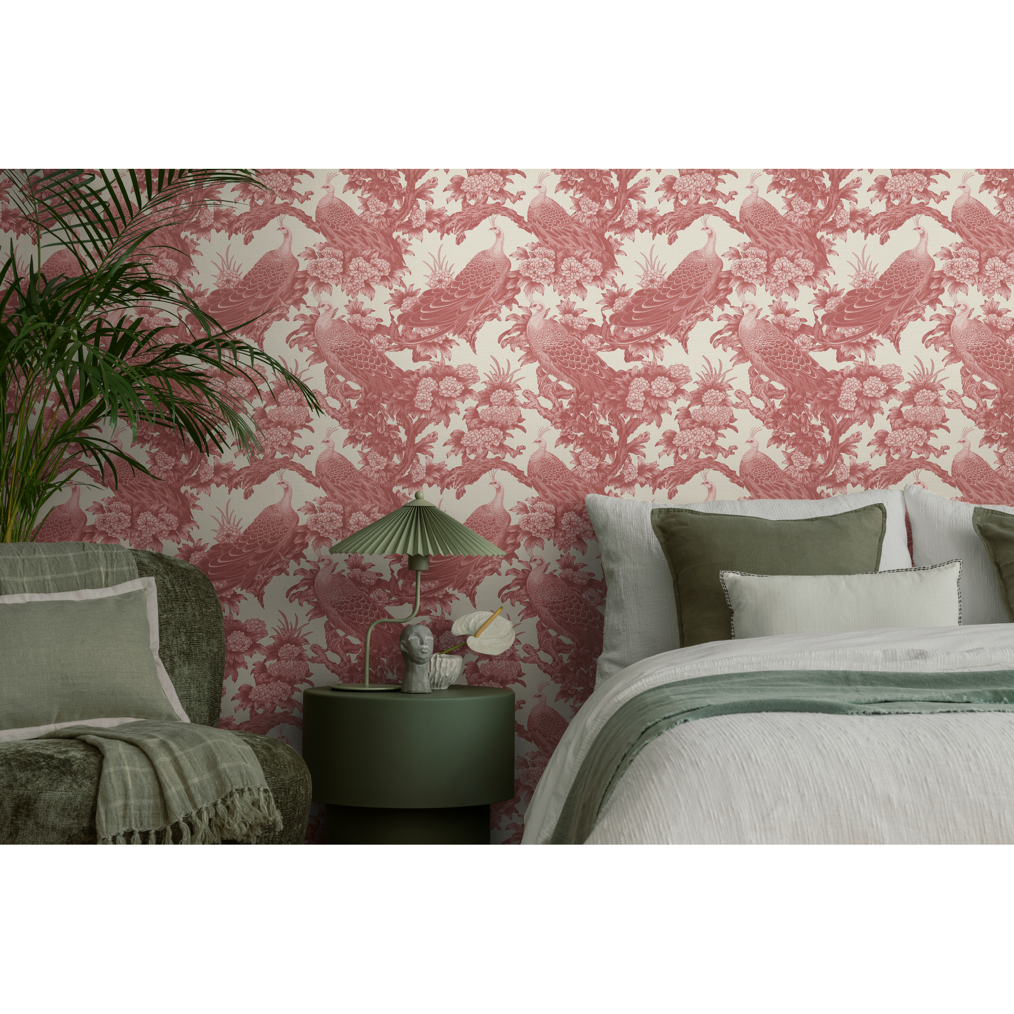 Vliestapete 'Michalsky 6' Pfau rot 0,53 x 10,05 m