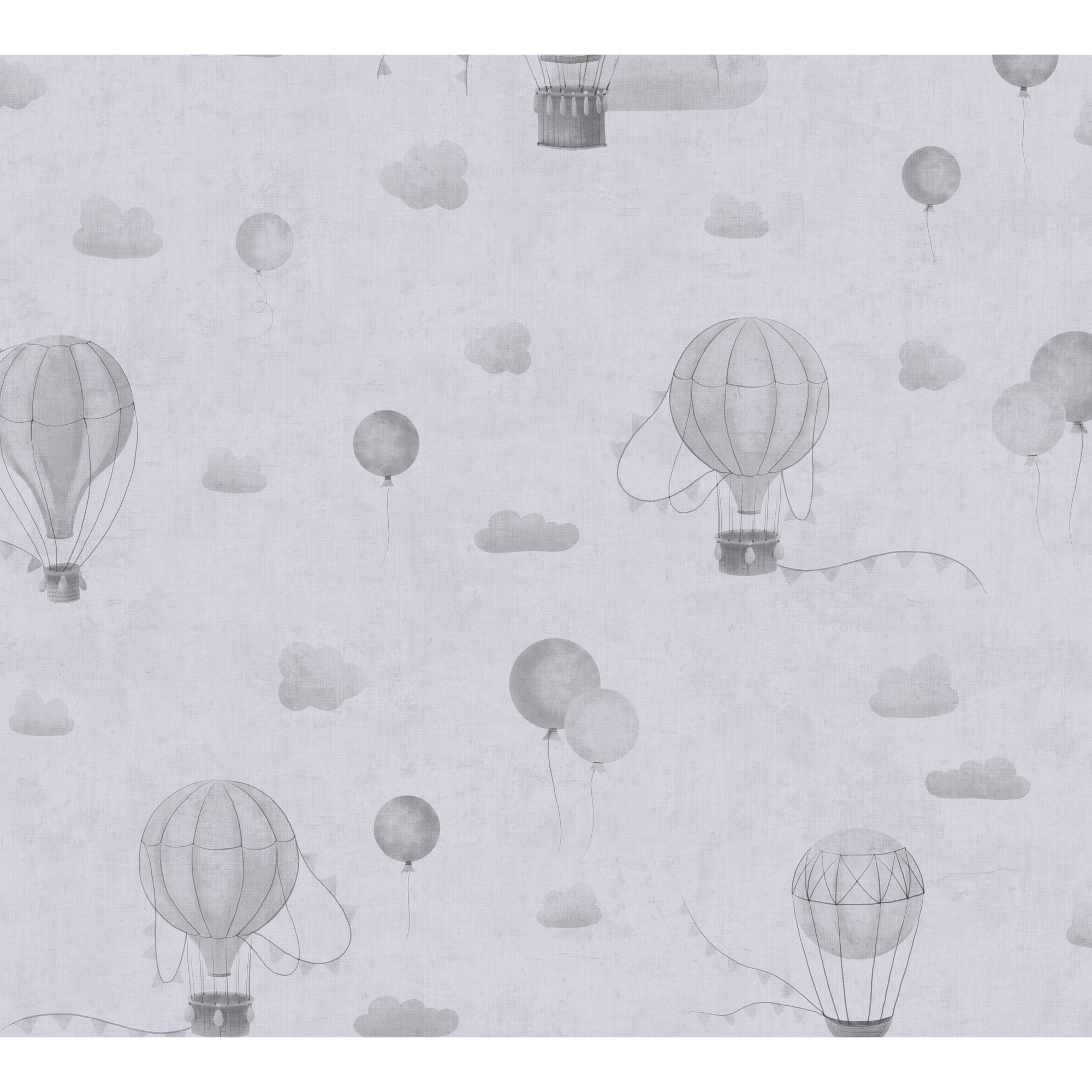 Vliestapete 'Lilly & Luis' Ballons grau 0,53 x 10,05 m