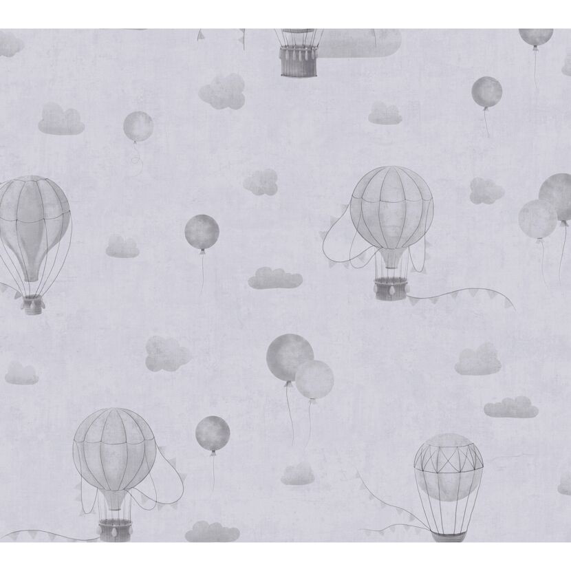 Vliestapete 'Lilly & Luis' Ballons grau 0,53 x 10,05 m